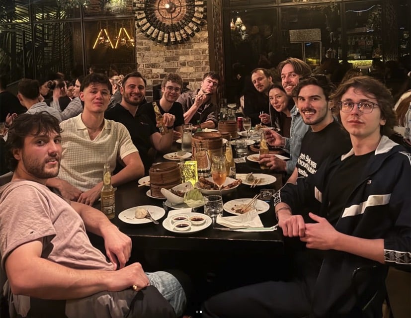 Viewix team out for dinner together