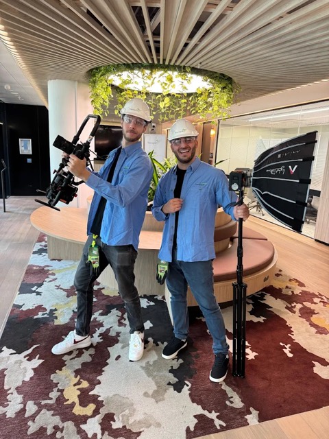 Two Viewix crew with camera gear on location